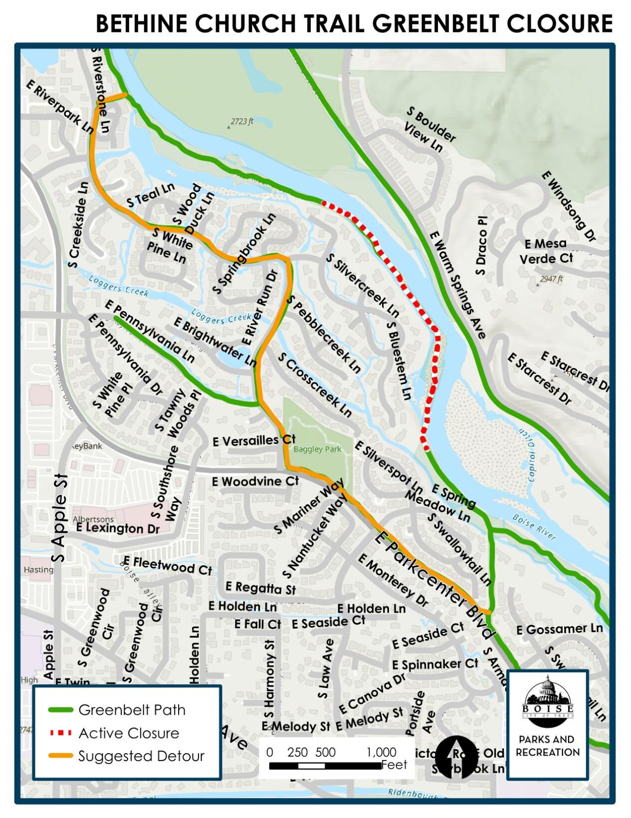 Portion of Boise River Greenbelt closed due to flooding | Local News ...