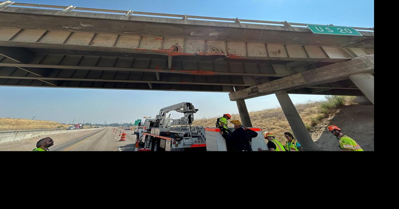 US 20/26 bridge near Caldwell closed after semi strike
