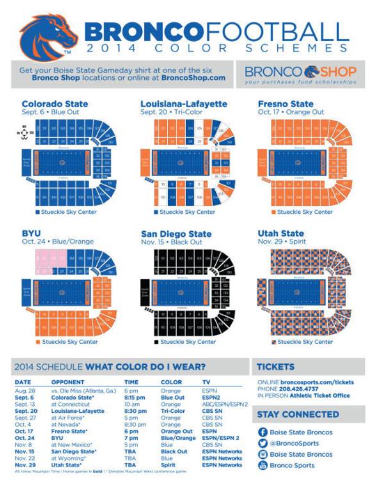 Boise State releases color schemes for home football games Boise