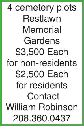 4 cemetery plots Restlawn Memorial