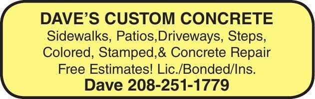 DAVES CUSTOM CONCRETE Sidewalks,