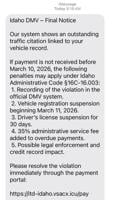 'Final Notice': Idaho residents warned of DMV scam texts