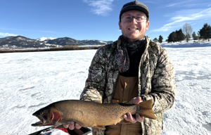 Henrys Lake angler hoists new state record trout out of ice