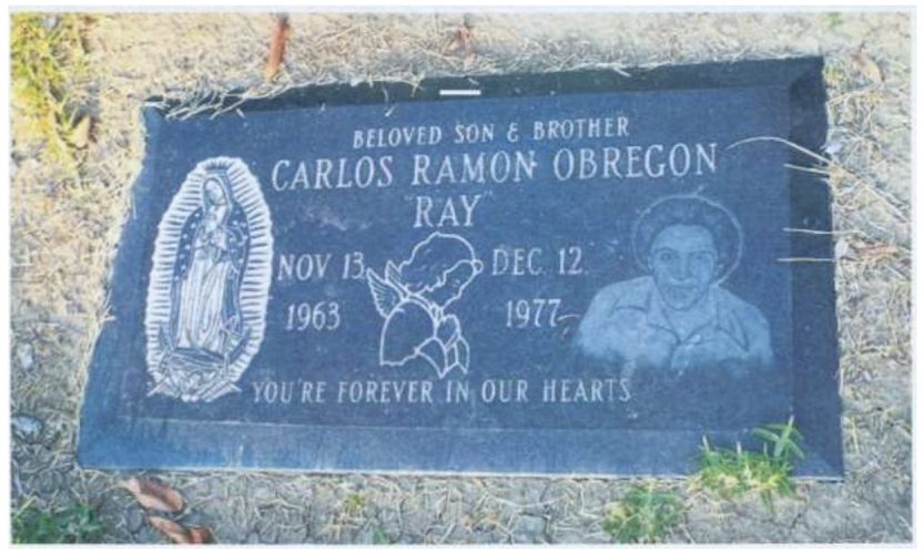 The gravestone of Carlos Ramon Obregon
