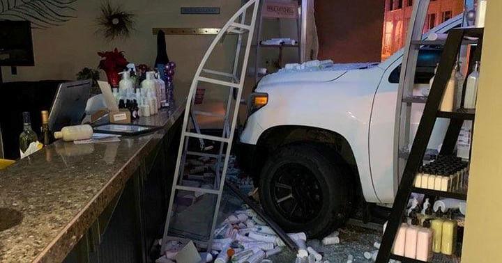 Pickup truck crashes into local hair salon on Christmas Eve | Local