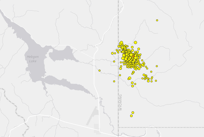 Earthquakes near Yellowstone
