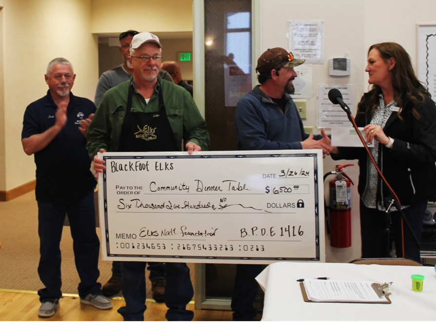 Elks Lodge donation doubled for Blackfoot Community Dinner Table