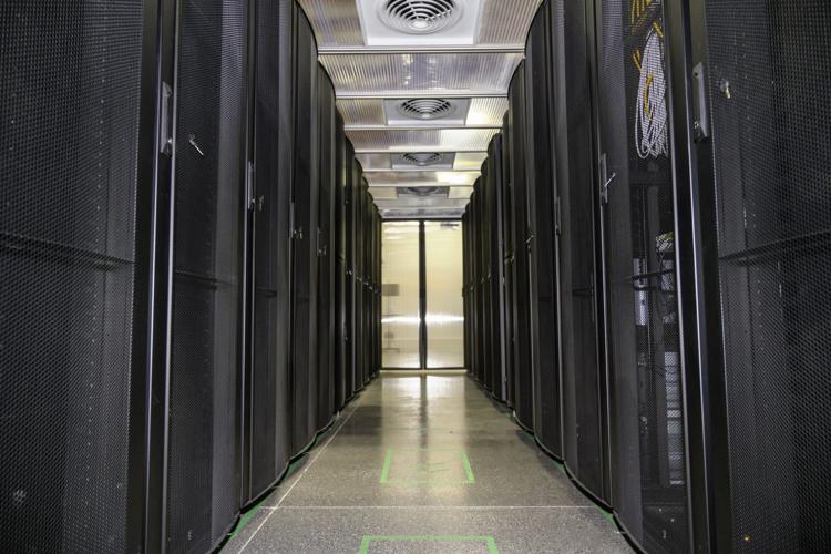 Server racks inside Nuvek's new regional data cente