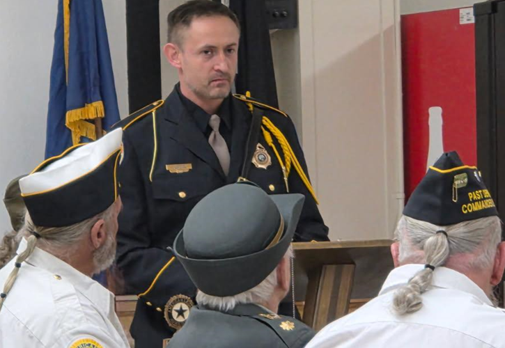 Jordan Johnson at Veterans Day luncheon