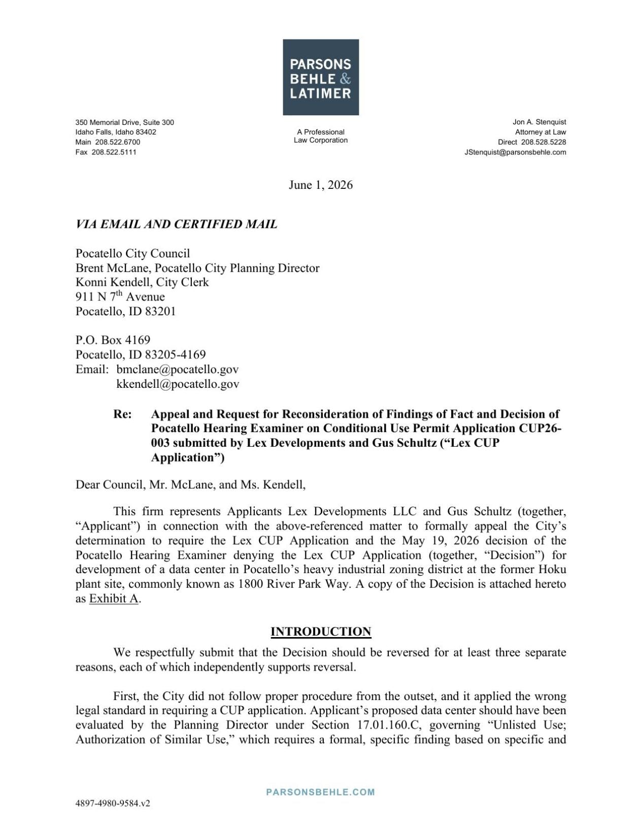 Lex Developments' Appeal