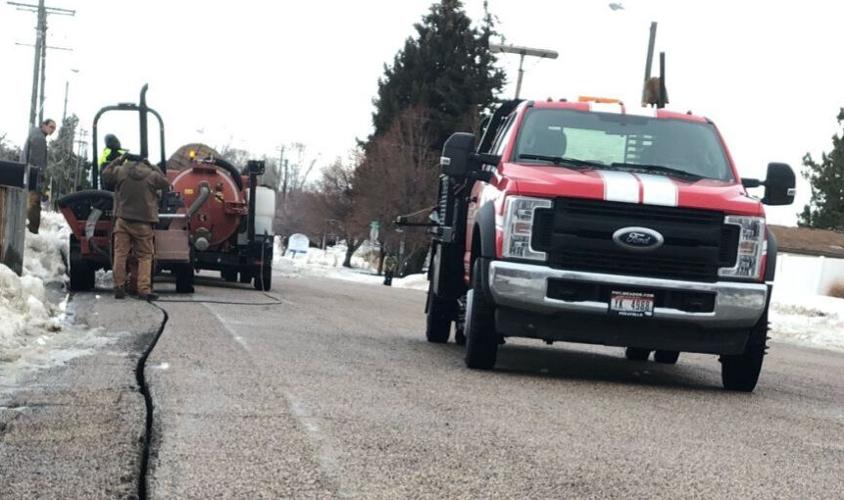 Micro trenching equipment at work in American Falls.