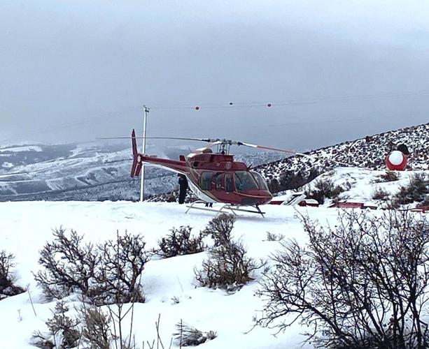 Emergency helicopter at Pebble Creek