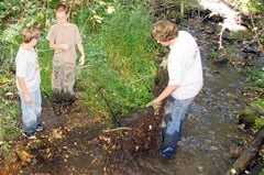 Local Scouts help clean Goodenough Creek of trash, debris