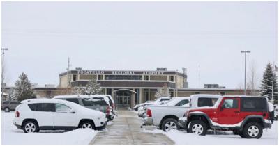 Pocatello Regional Airport front entrance in winter