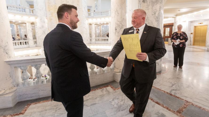 Rep. Brandon Mitchell and State Senator Ben Adams at the Idaho State Capitol