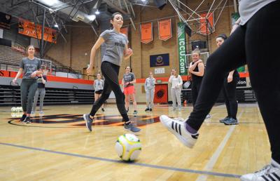 ISU drama dept practices soccer