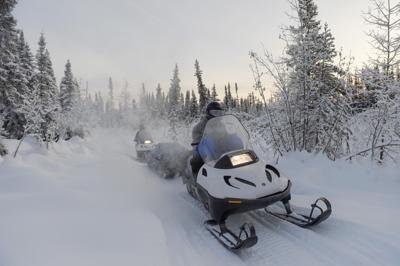 Snowmobiler stock image