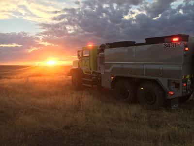 Wildfire burning near Roberts