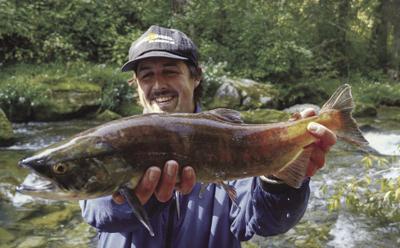 Rob Mackesey holds his record fish