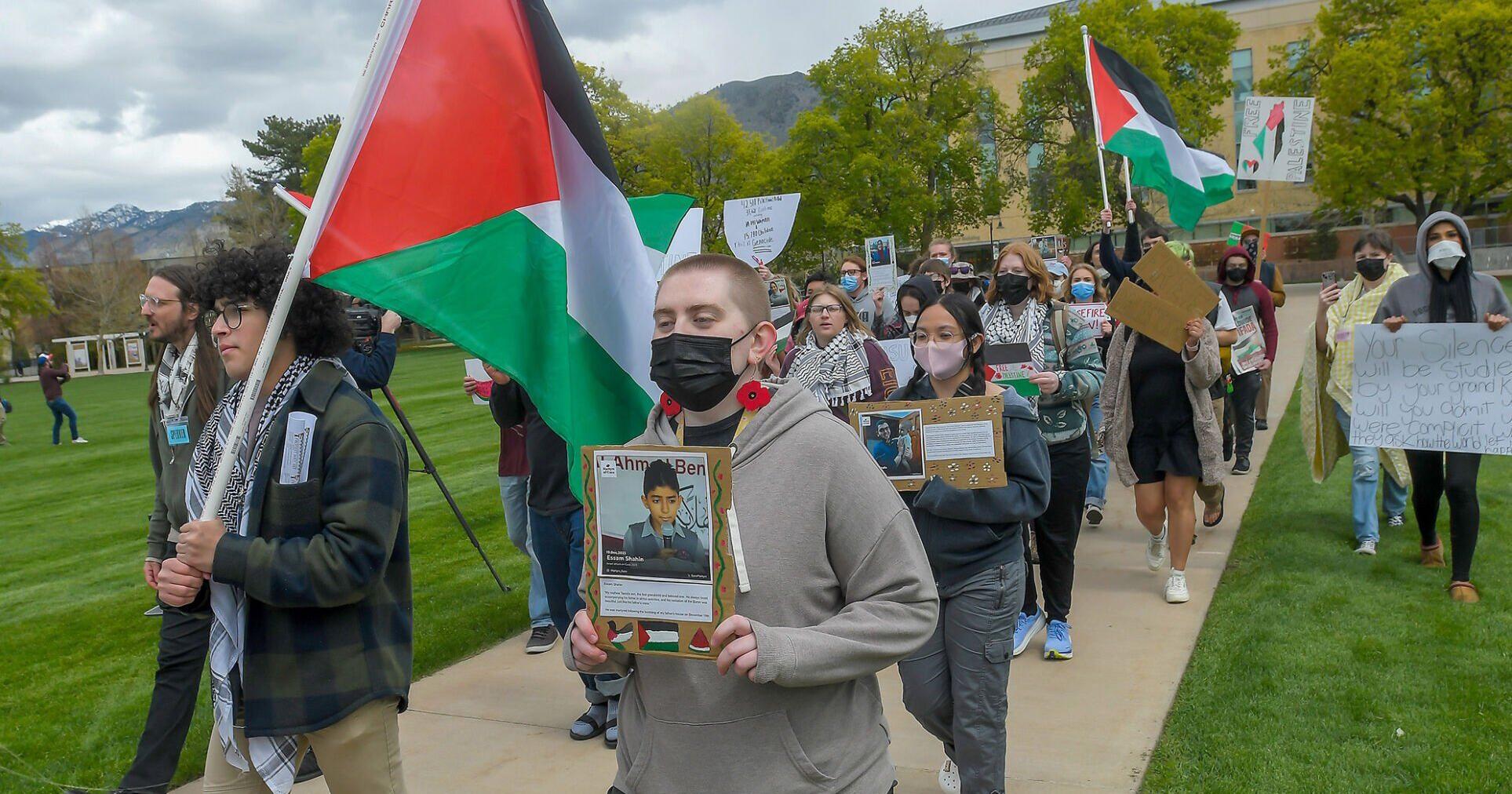 Protest against Israel-Hamas war at USU peaceful on 1st day - Vimarsana News