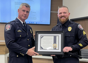 Chubbuck police Sgt. Tyler Hoffa honored for saving woman's life