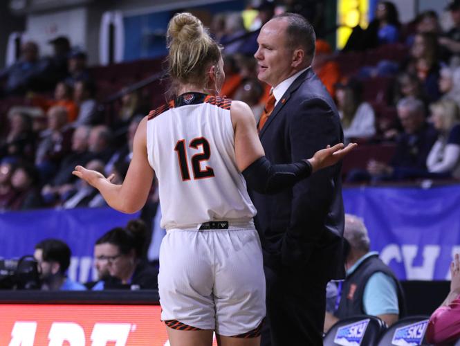 Seton Sobolewski and Callie Bourne conversation after fourth foul.jpg