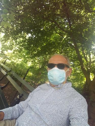 Jeff Street in mask in Central Park