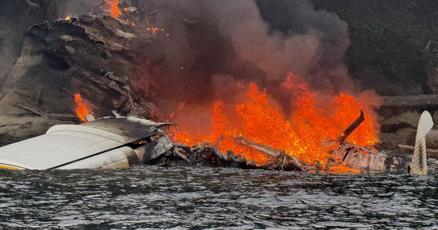 Seaplane crashes into a remote island north of Seattle but all 11 on board are rescued