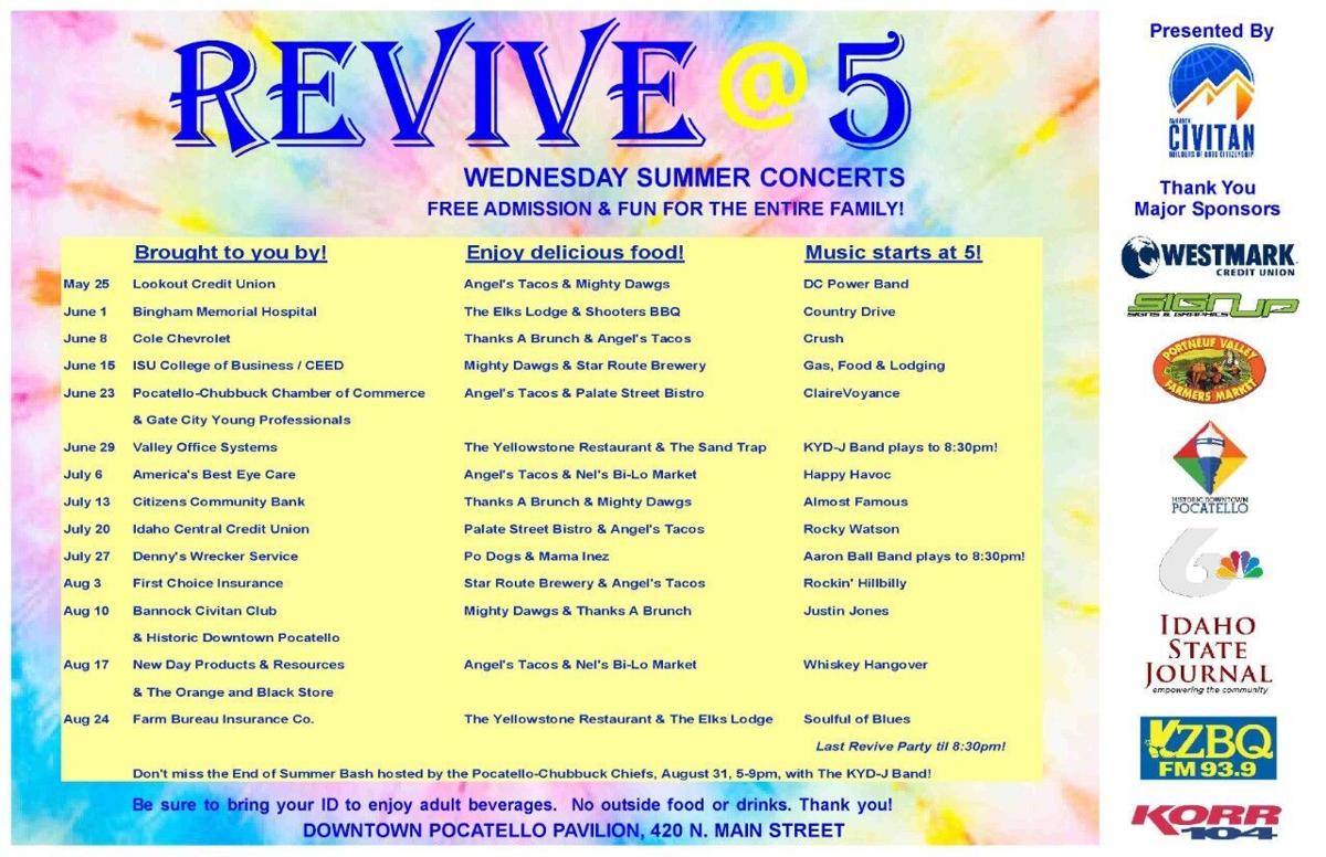 Downtown Pocatello's Revive 5 summer concert season kicks off today