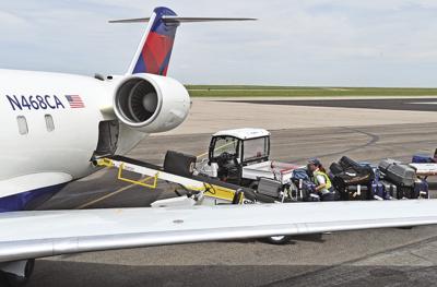 Pocatello Regional Airport baggage loading into plane