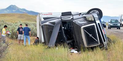 Semitrailer rollover