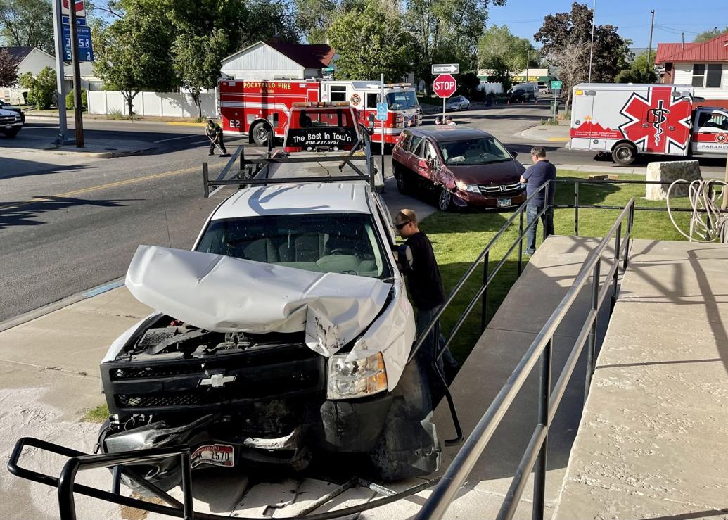 Two injured when pickup and minivan collide near downtown Pocatello Local