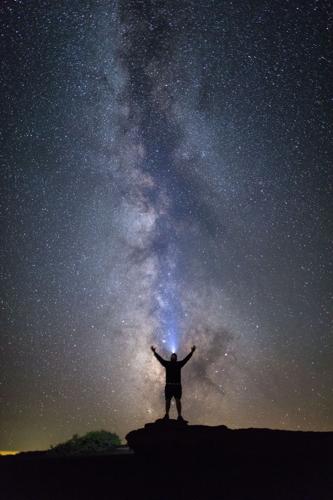 Viewing the Milky Way from Inferno Cone (headlamp)