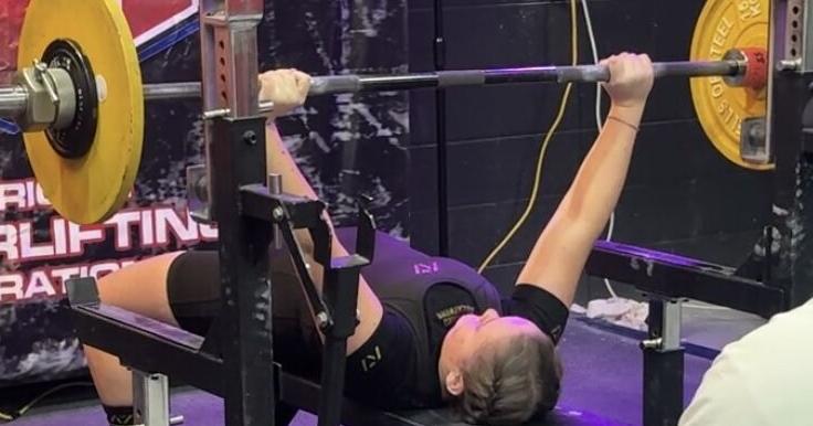 Local teenage powerlifter London Clausing breaking records building