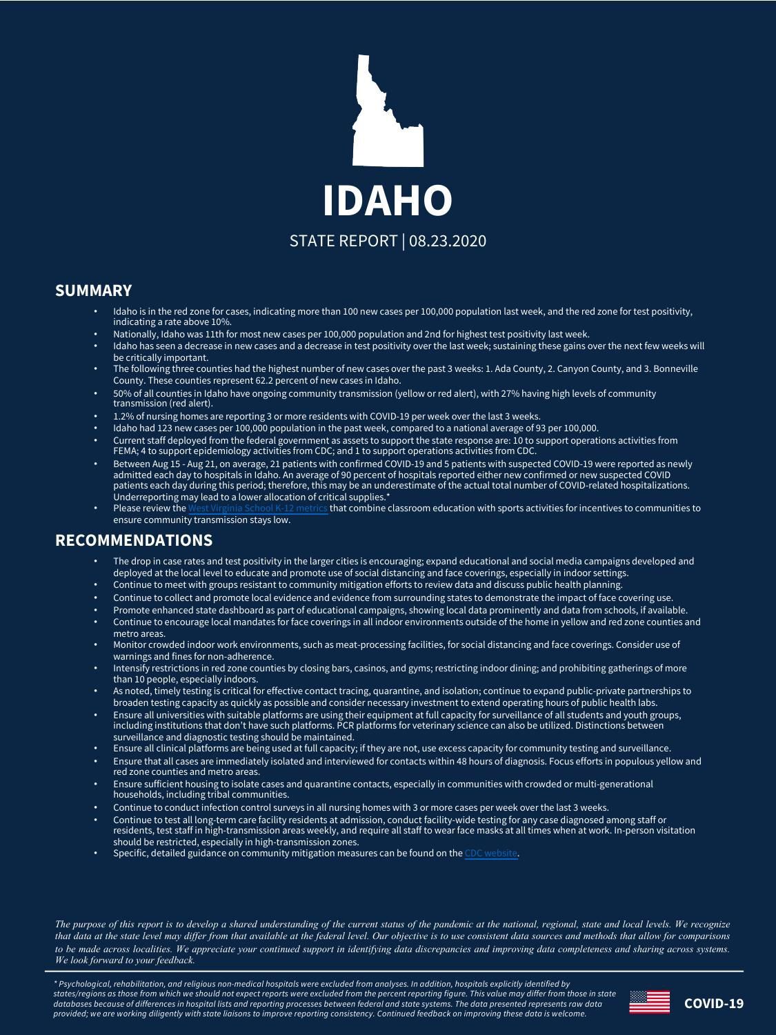 Task Force report on Idaho