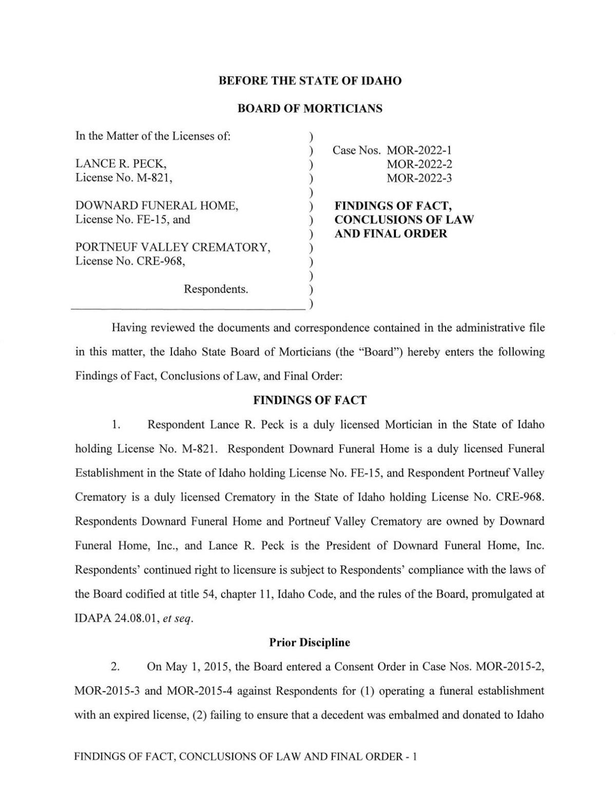 Report On Downard Details Crematory Explosion Complaints Of Decomposing Bodies In View Of High School Students Local Idahostatejournalcom