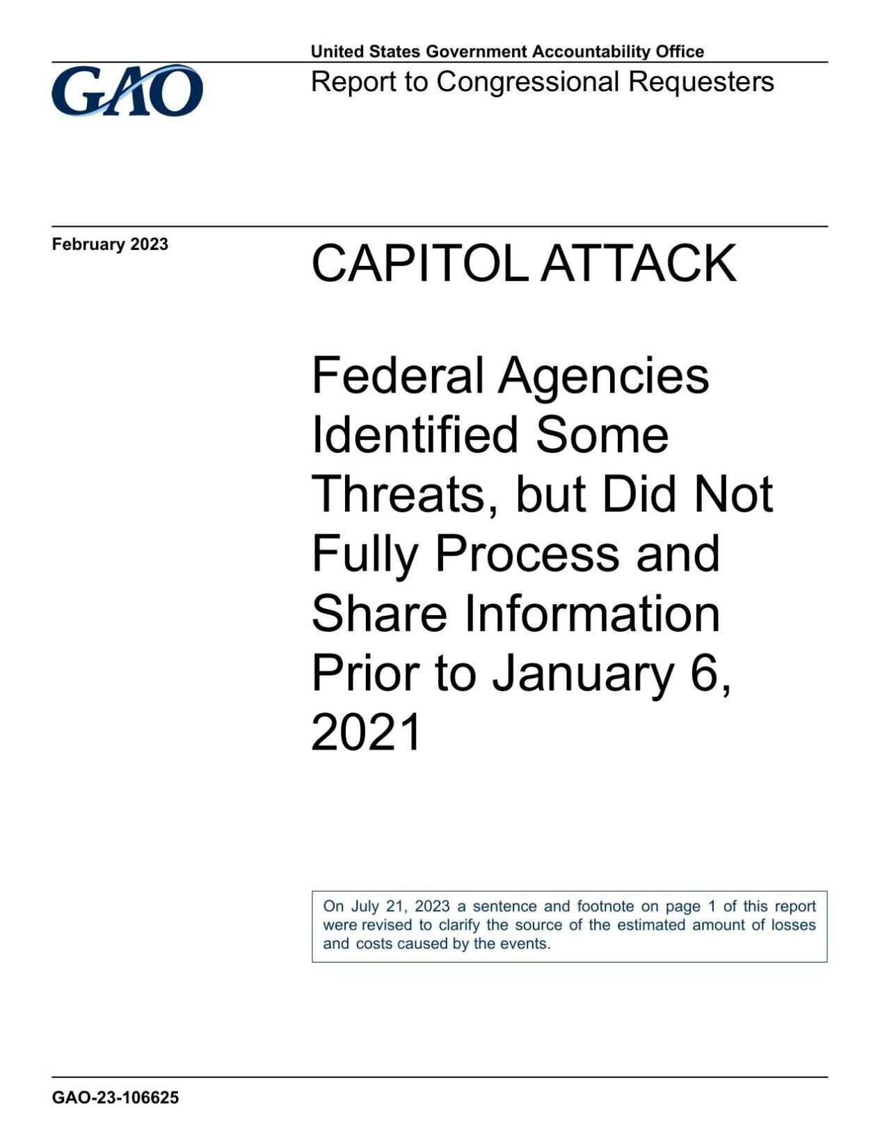 United States Government Accountability Office Repor