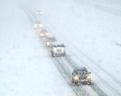 East Idaho winter storm snow file photo stock image