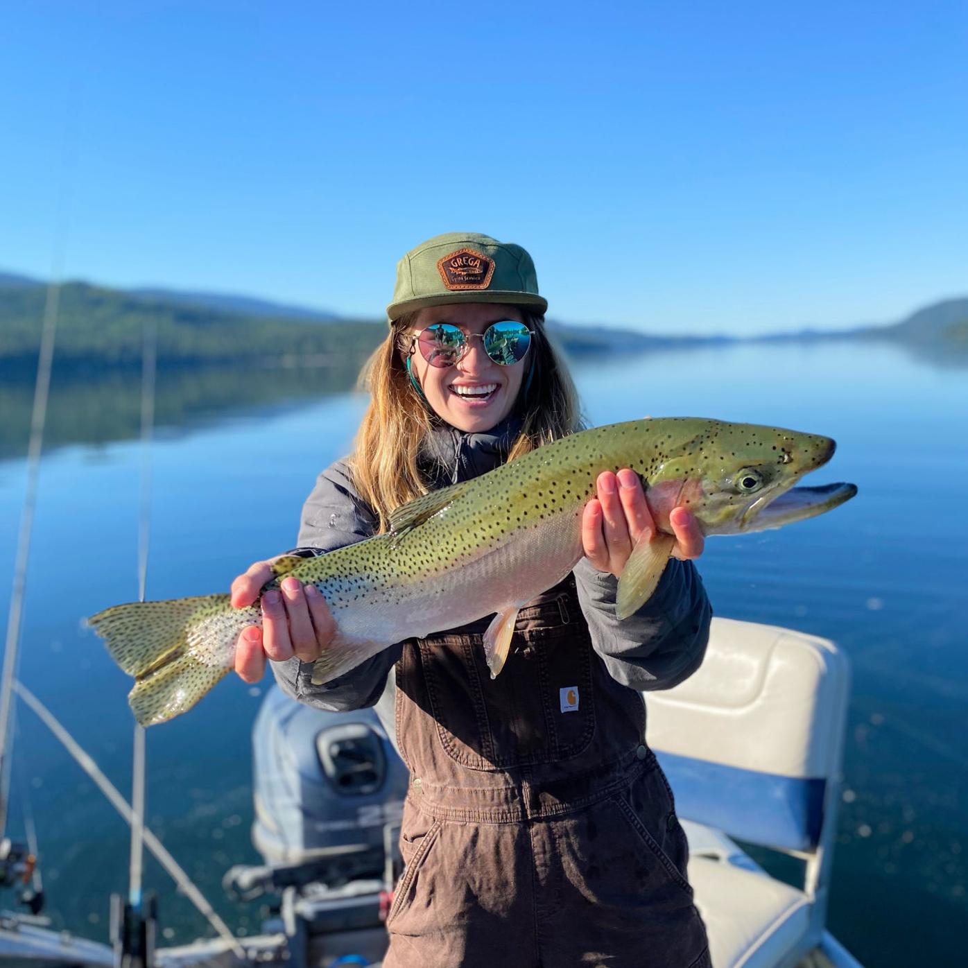Madison Nackos with a westslope cutthroat trout from Priest Lake.