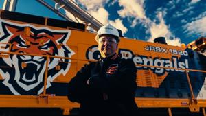 Simplot's Bengal-branded locomotive debuts new look ahead of ISU rivalry game vs. Weber State