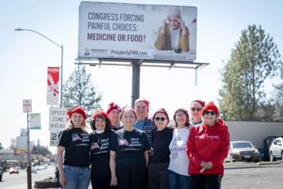 women knitters billboard