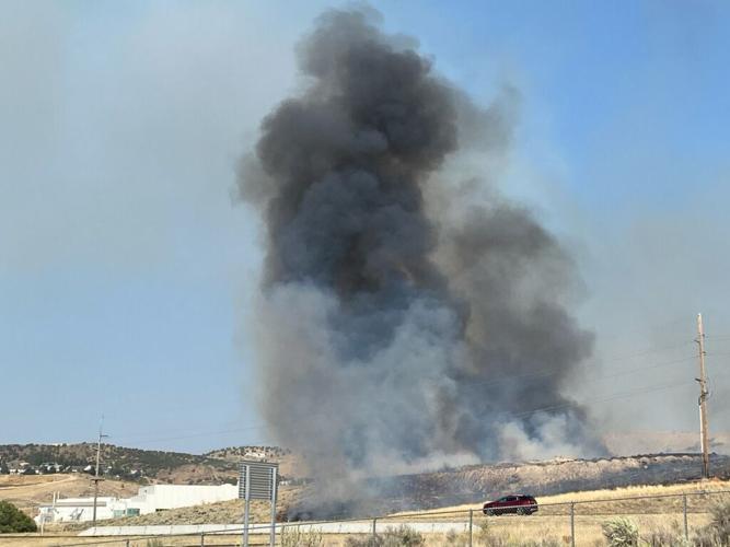 wildfire on Pocatello's east side