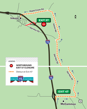 Northbound Exit 57 off-ramp to close after Fourth of July holiday for Inkom bridge work