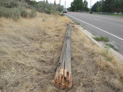 Broken power pole