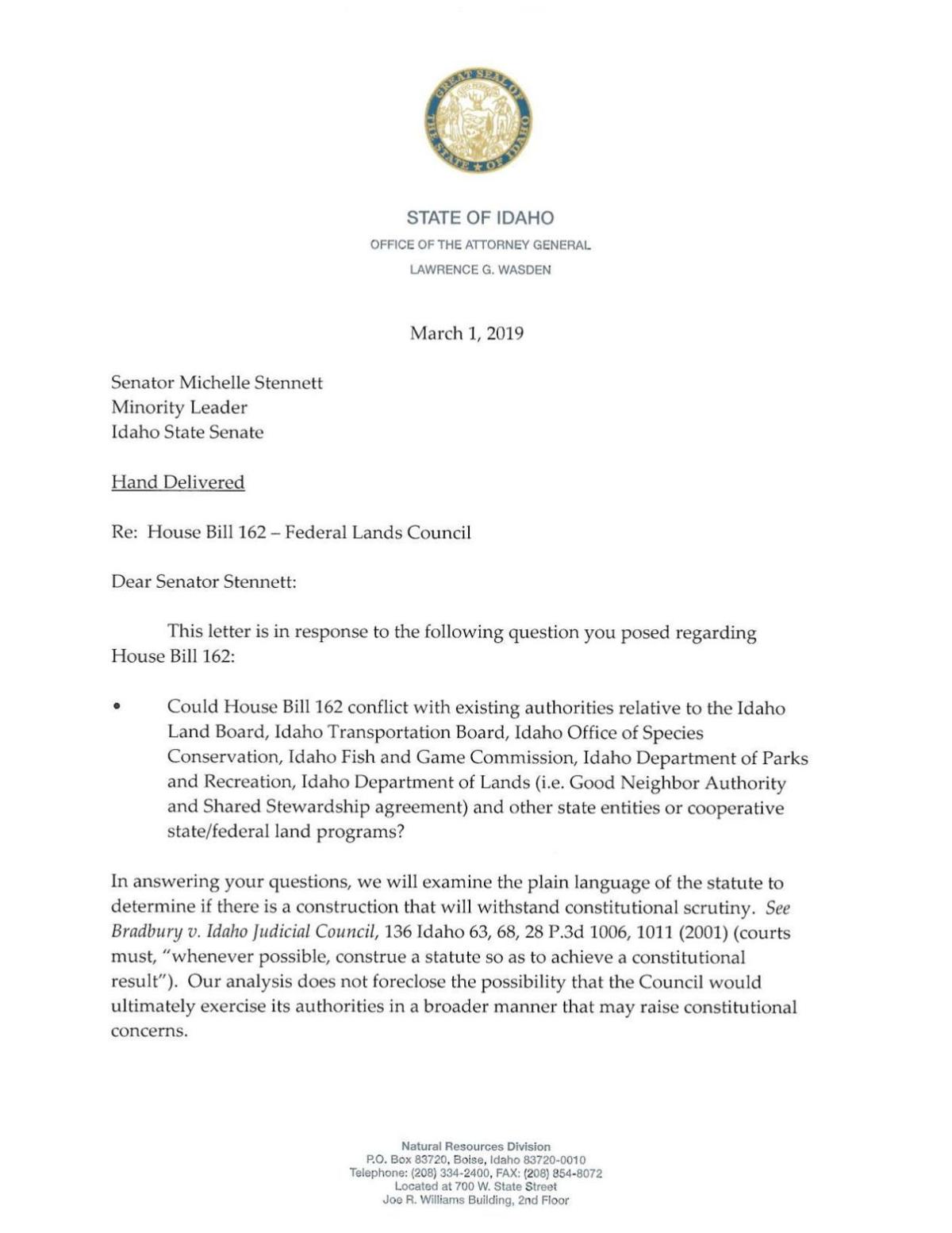 Ag Opinion House Bill 162 Idahostatejournal Com