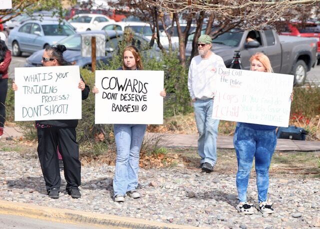 Photos of protest outside Pocatello City Hall following death of Victor ...