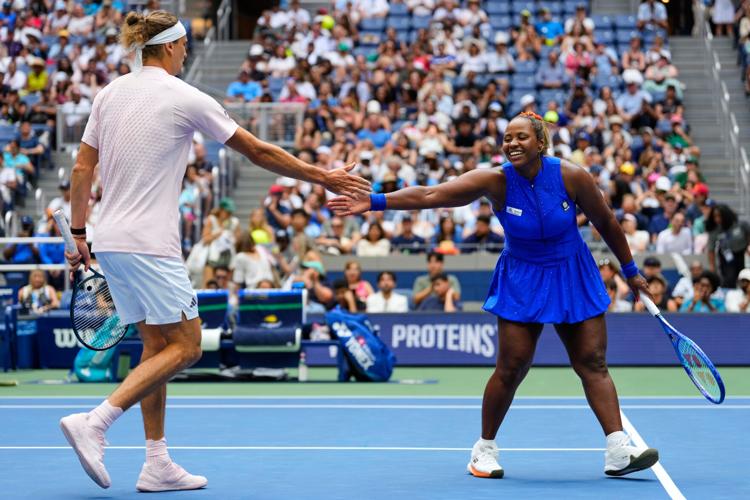 Top tennis stars team up for the U.S. Open mixed doubles tournament, in photos