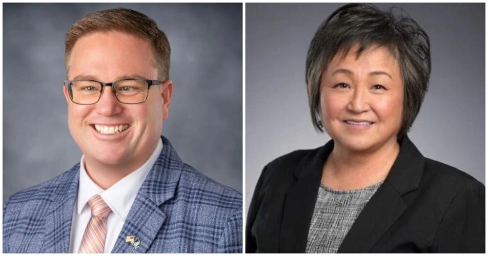 Rep. Ben Fuhriman, left, and Sen. Julie VanOrden, right.