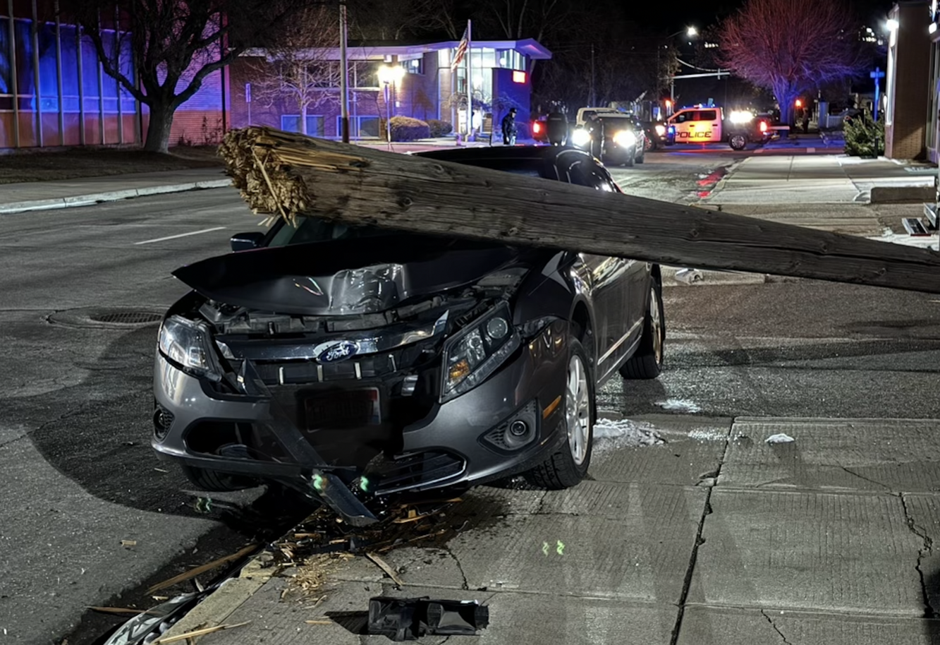 Busy Pocatello street shut down after car crashes into power pole ...