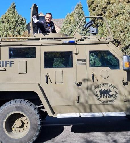 Pocatello police Cpl. Jordan Johnson at Pocatello Veterans Day Parade